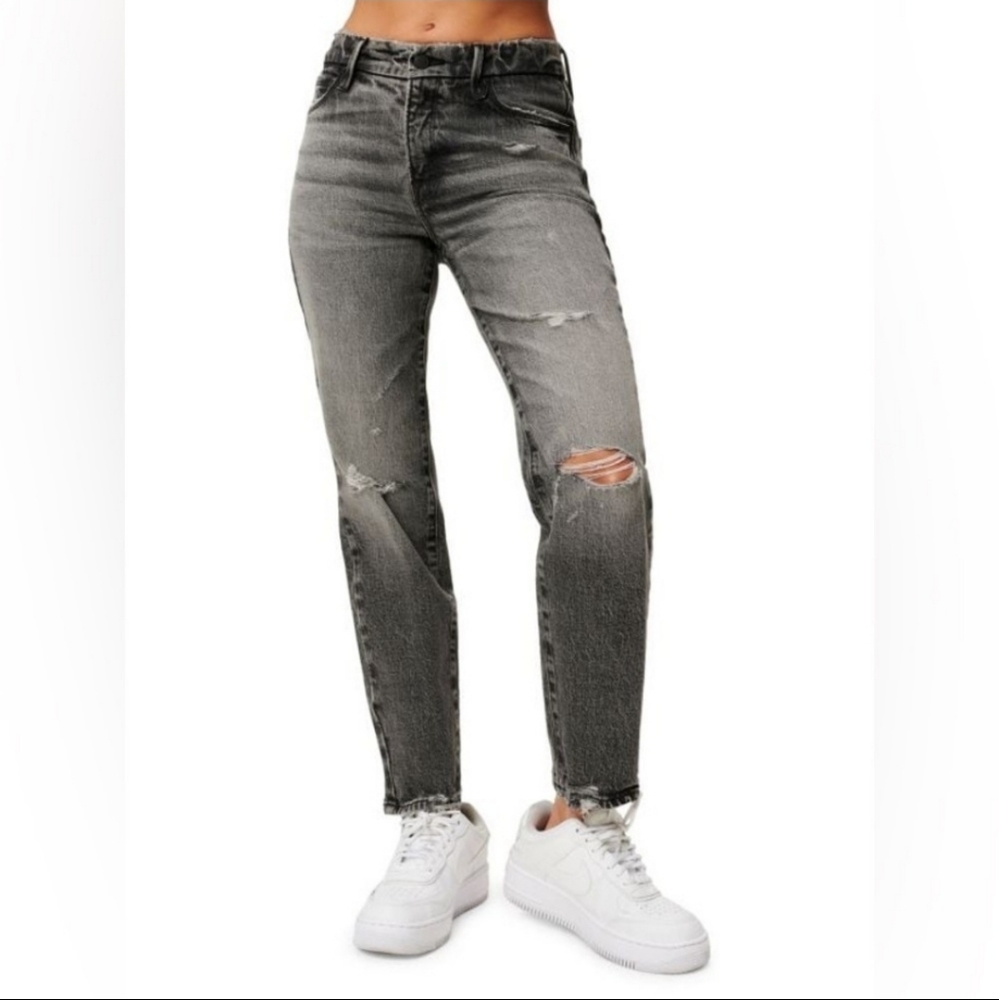 NWT GOOD AMERICAN Good Vintage Women's Plus Size 20 Distressed Black Denim Jean